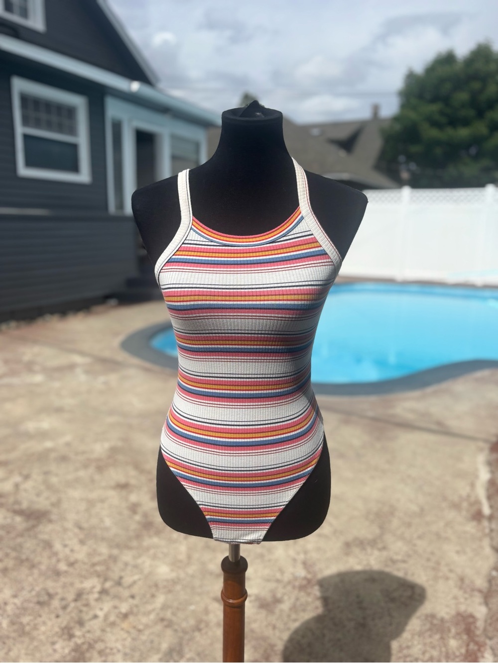 Urban Outfitters Knit Striped Ribbed Bodysuit